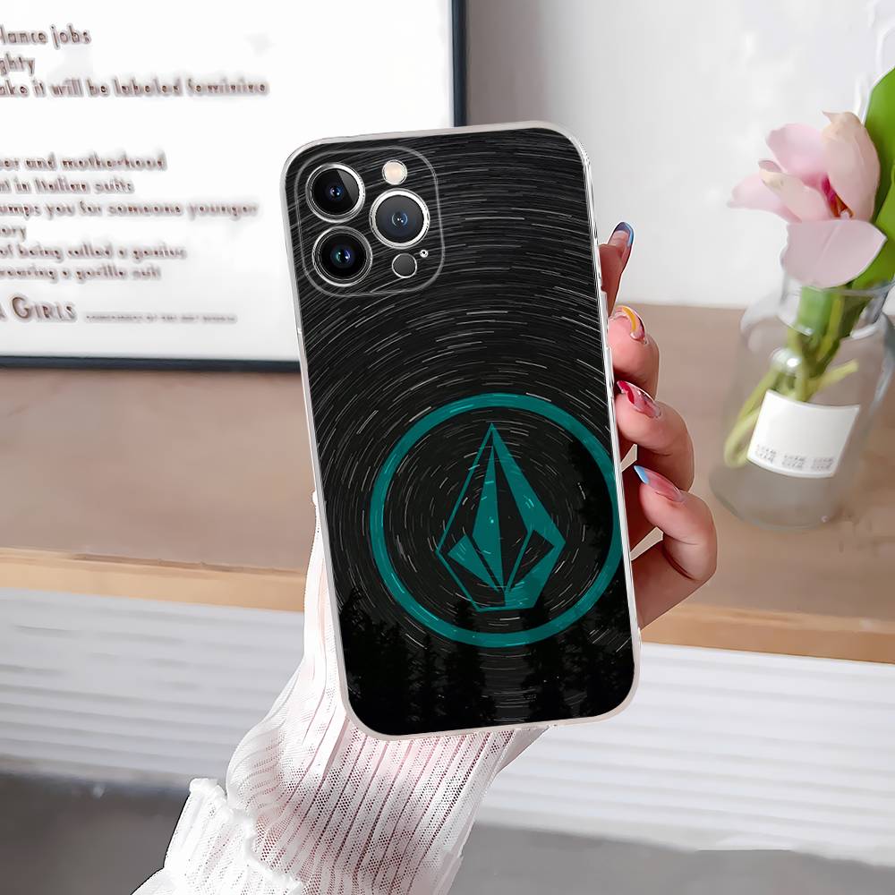 V-Volcom LOGO Fashion Phone Case For IPhone 17 16 15 Plus 14 13 Mini 12 11 Pro Max Soft Shell Cover