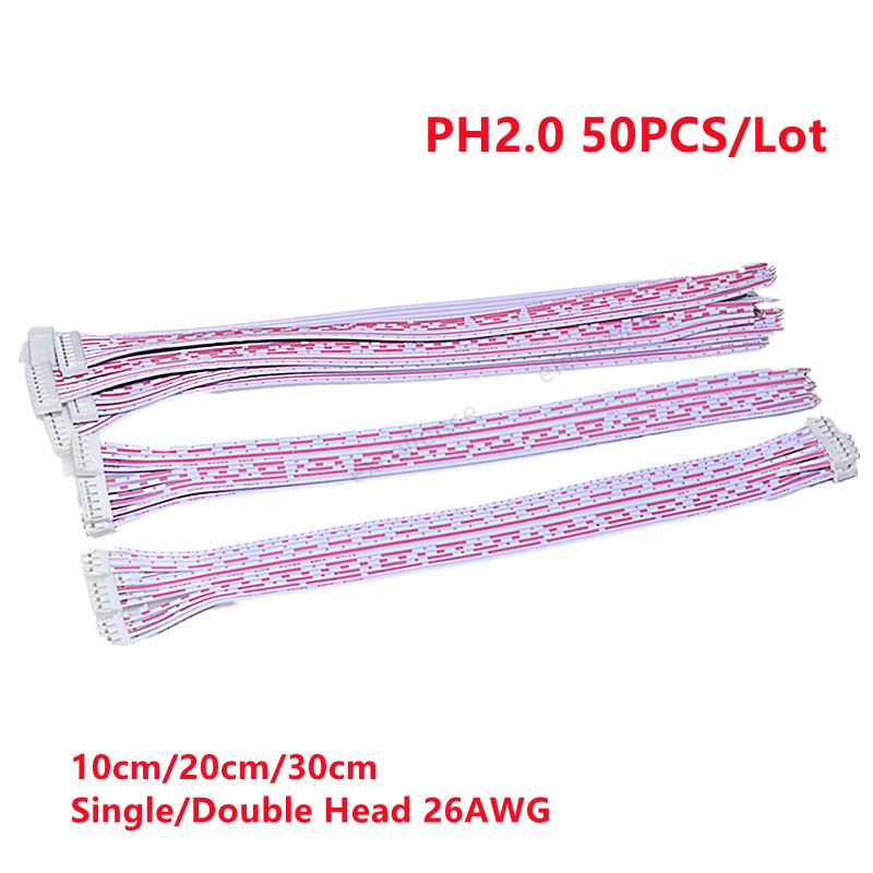 50 шт./лот Разъем PH2.0 Female Terminal Cable 10см 20см 30см 2.0 JST Провод 2-контактный 3-контактный 4-контактный 5-контактный 6-контактный 7-контактный 8-контактный 9-контактный 10-контактный 11-контактный 12-контактный Одно/Двухголовый