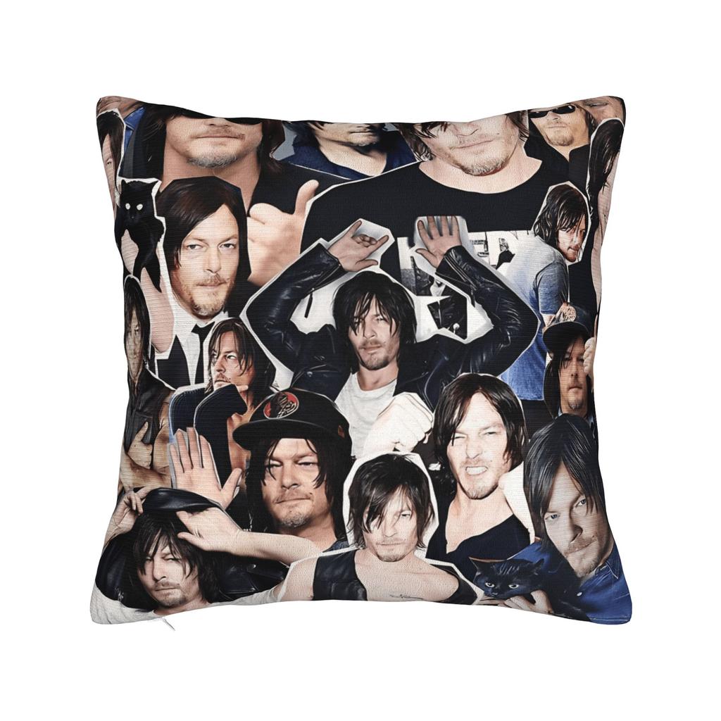 Norman Reedus W-Walking D-Dead American Celebrity Pillow Case Retro Trendy Pillow Cover Comfy Pillowcases For Living Room Chair
