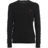 Polo FW23 Pony Logo Вышитый круглый вырез свитер мужской свитер черный MNPOSWE16820154-001