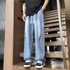 Тренд Гонконга, мужские летние новые прямые джинсы с персонализированными надписями в стиле хип-хоп, модные уличные модные красивые брюки в стиле хулиган