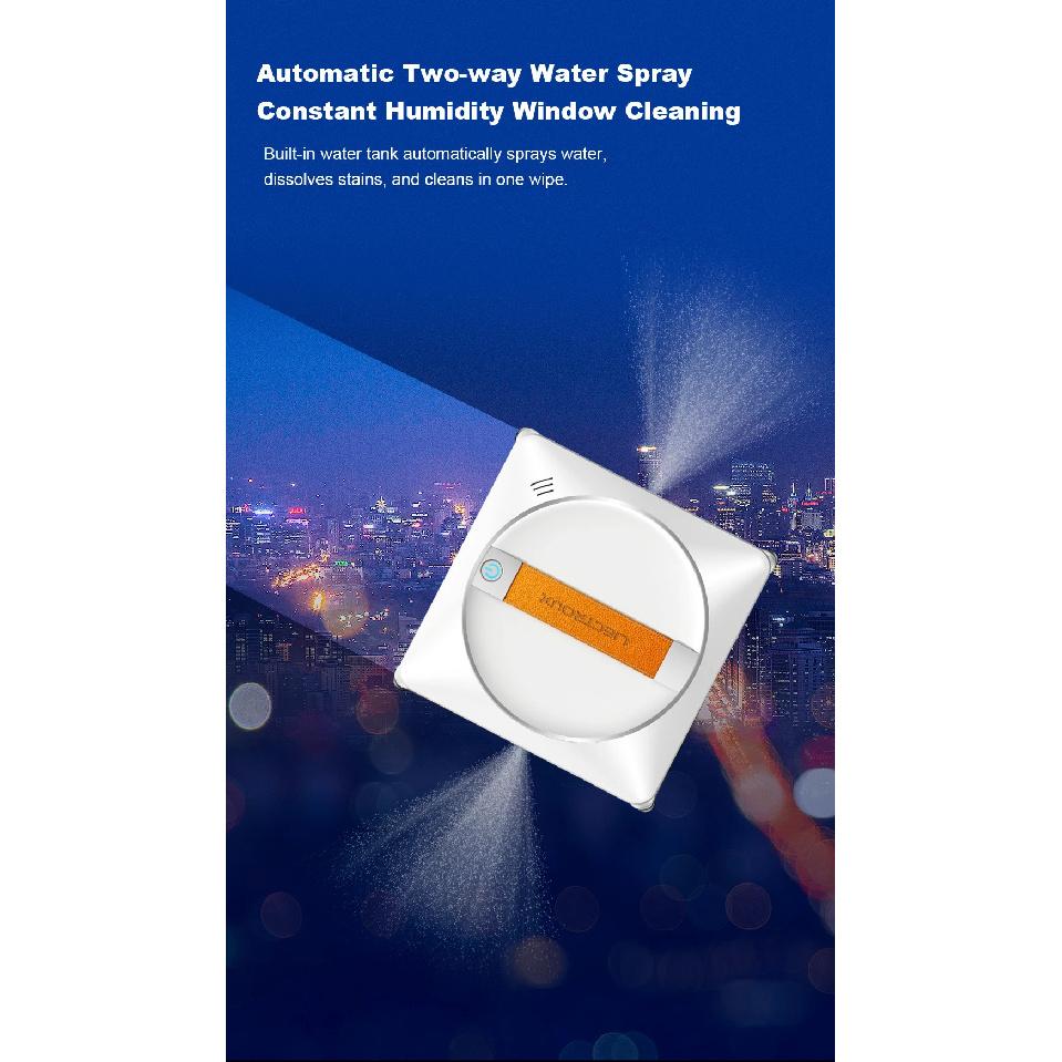 Liectroux YW710 Robot Window Cleaner Laser Sensor,Double Water Spray,Strong Vacuum,Home Wall Glass Cleaning Robot,App Control