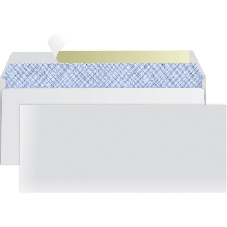 #10 Envelopes Letter Size Self Seal | 100 Business Mailing Security Peel and Sealing Envelope | 100% Tinted | no 10 White Windowless Legal Regular