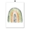 Green Rainbow Sun Cloud Star Moon Love Minimalist Wall  Print Canvas  Posters for Living Room Modern Home Decor