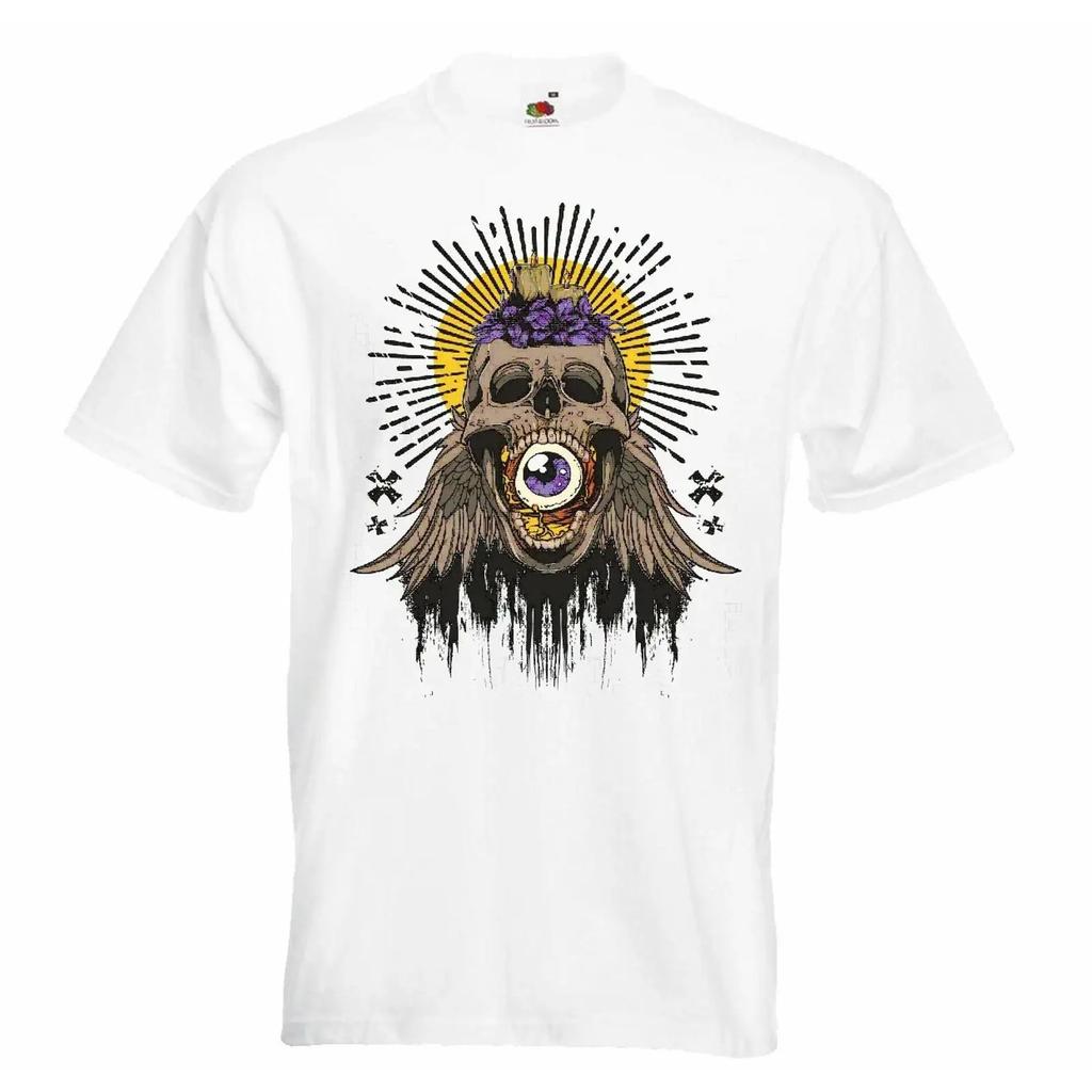 T Shirt Vintage Skull Bikershirt Gothic Bike Club Mc Motorcycle Chopper Custom Vintage Stylish Slightly Stretched