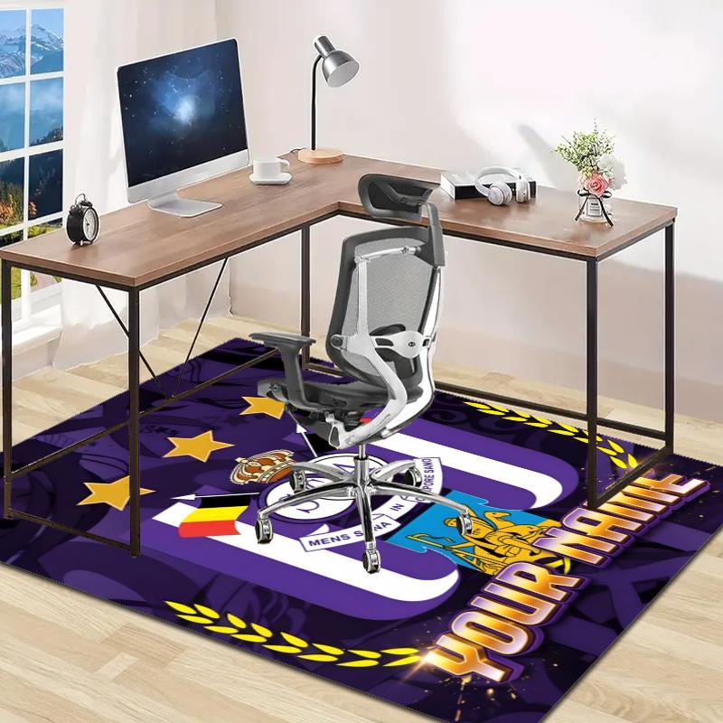 Anderlecht Design Area Rug Personalized Name- Non-Slip, Soft & Cozy Floor Mat for Living Room, Office - Indoor/Outdoor Carpet