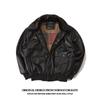 Normanlong Men's Retro A2 Aviator Jacket - American Military Vietnam War Leather with Fur Collar & Cotton Lining