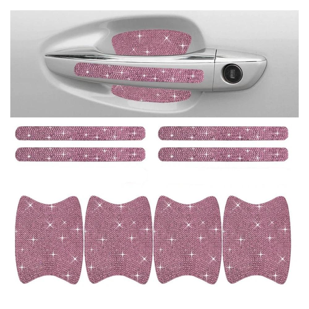 8PCS Set Vehicle Door Protector Bling Car Handle Decals Door Handle Protector For Vehicle Interior