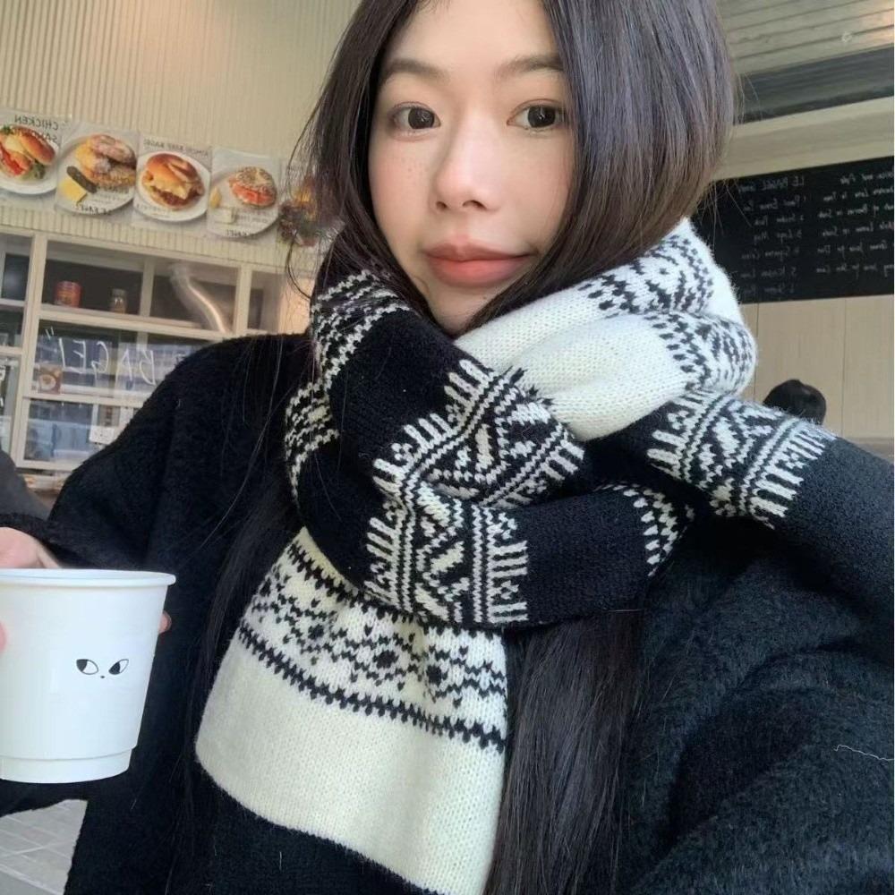 Knitted Knitted Scarf Windproof Neckerchief New Neck Warmer Gift