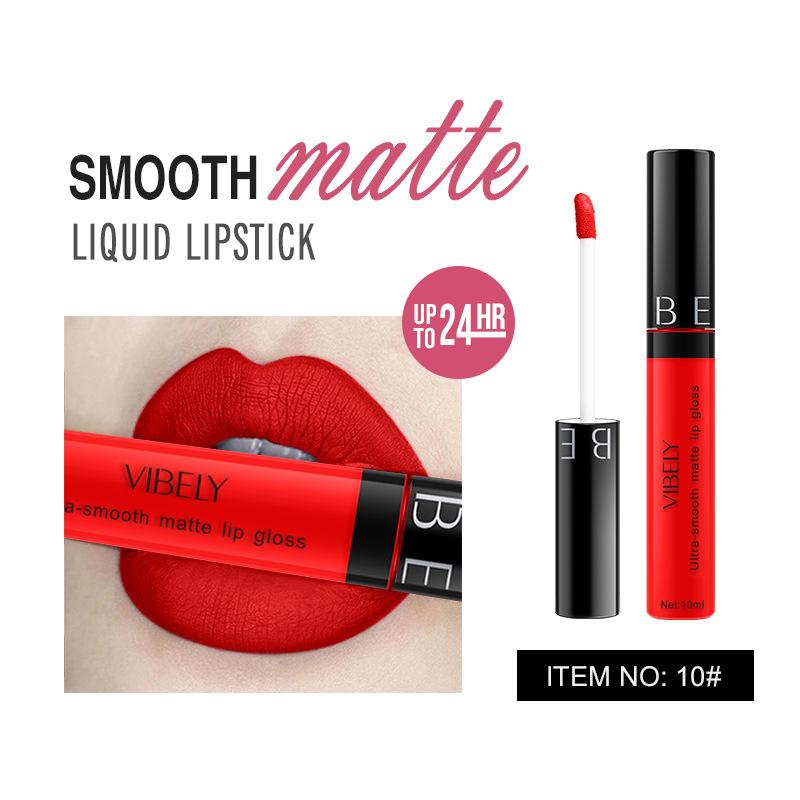 VIBELY Makeup Matte Anti-Stick Lip Glaze Несмываемая долговечная жидкая губная помада