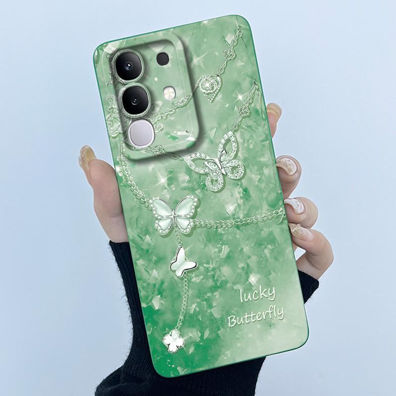 Чехол для телефона Vivo Y29 4G Модный Минимализм Масляная Живопись Цветок Мягкий Жидкий Силикон Задняя Крышка Для Vivo Y 29 4G Fundas