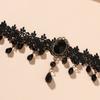 European and American jewelry fashion personality retro black lace gothic collarbone chain women's exaggerated lace necklace