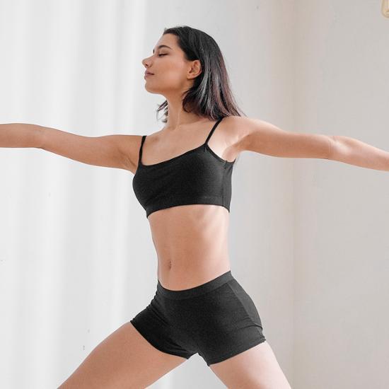 [Сертификация Министерства по безопасности пищевых продуктов и лекарственных средств] Органические менструальные трусы-боксеры CyClean, абрикосовые/черные