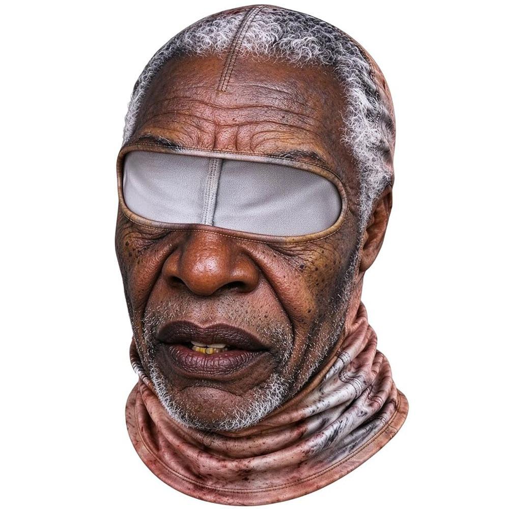 Full Coverage Old Man Balaclava Face Mask White Mustache Ski Mask Hood Costume Parties