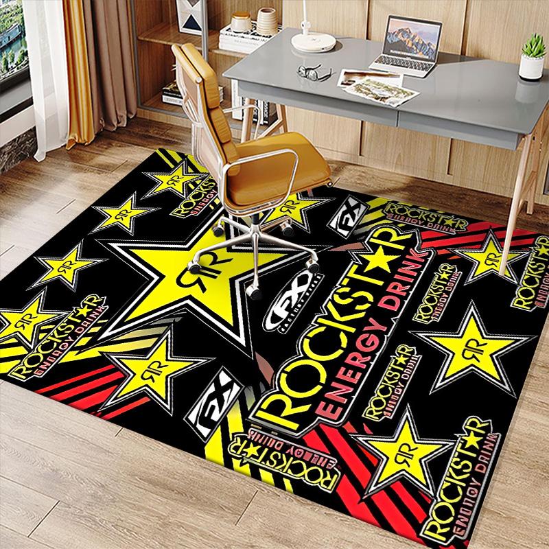 Rockstar logo Printed Absorbent Washable Carpet, Non-Slip Bathroom Mats, Kitchen Rugs, Yoga Mat,Living Room Entrance, Camping Picnic Rugs