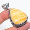 Yellow Septarian Handmade 925 Sterling Silver Gift Jewelry Pendant 2.09" N4w48