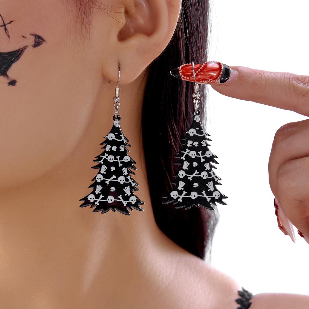 Cute Halloween White Ghost Earrings For Women Acrylic Black Sparkly BOO Letter Cartoon Ghost Dangle Earring Party Jewelry Gift