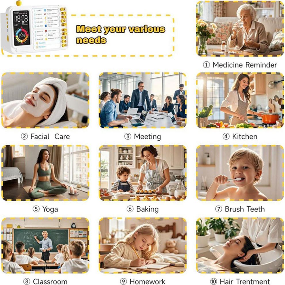 Visual Timer for Kids Adults, ADHD with Planning Board Schedules, Task Toddler Silent