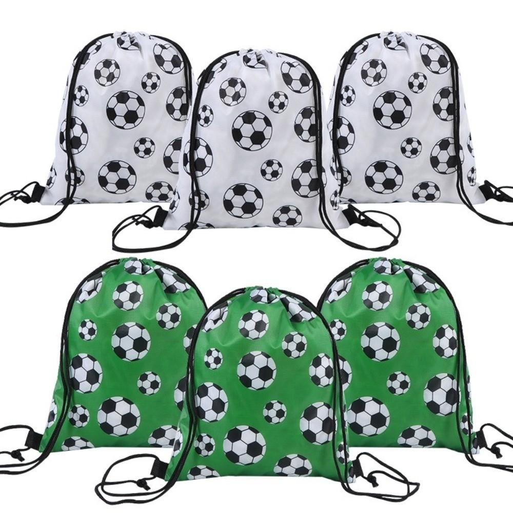 3pcs/set Polyester Material Football Sports Bag Digital Full-Print Backpack Storage Bag Drawstring Closure Sports Event Bag