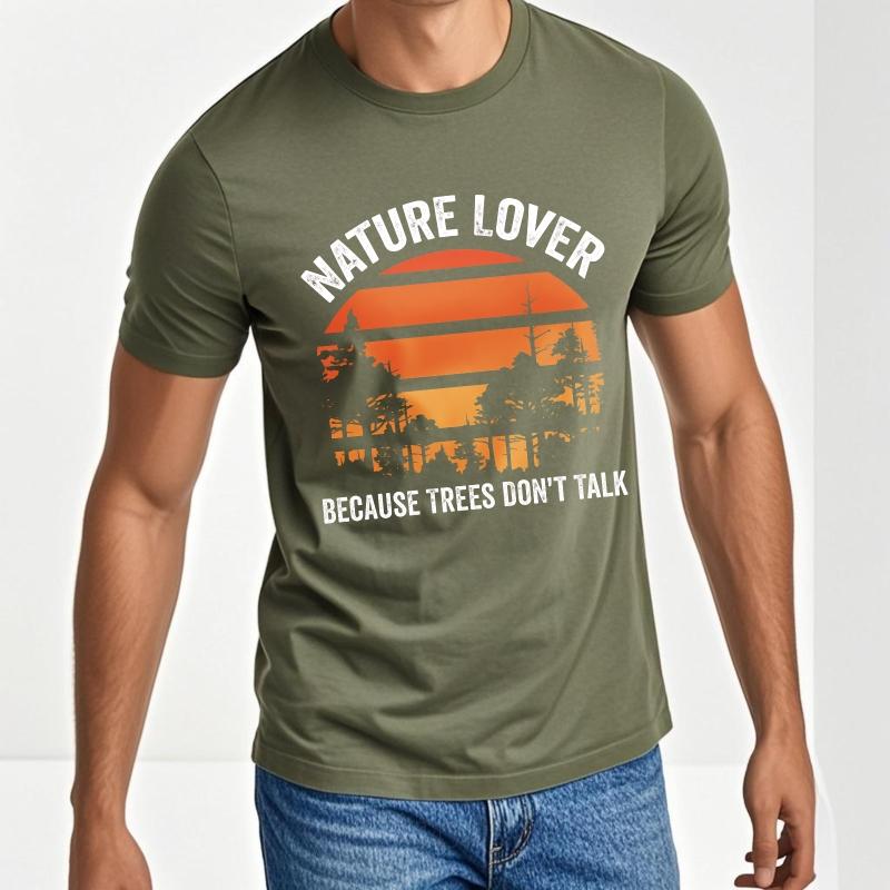 Big Size Summer For Her Tshirt Nature Lover Because Trees Dont Talk Short Sleeve Rock Crew Neck Top Tees Male Workout Tshirt