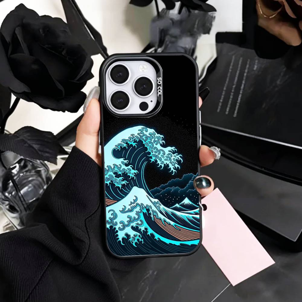 cool G-Great W-Wave Kanagawa   Phone Case For iPhone17,16,15,14,13,12,11 Plus,Pro Max Colored Silver Plated Inside Cover