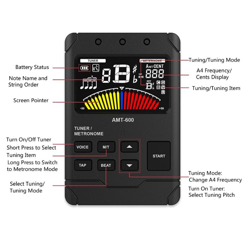 3 Function Wind Instrument Tuner With Precisions Sensor and Quickly Install for Professional Performances