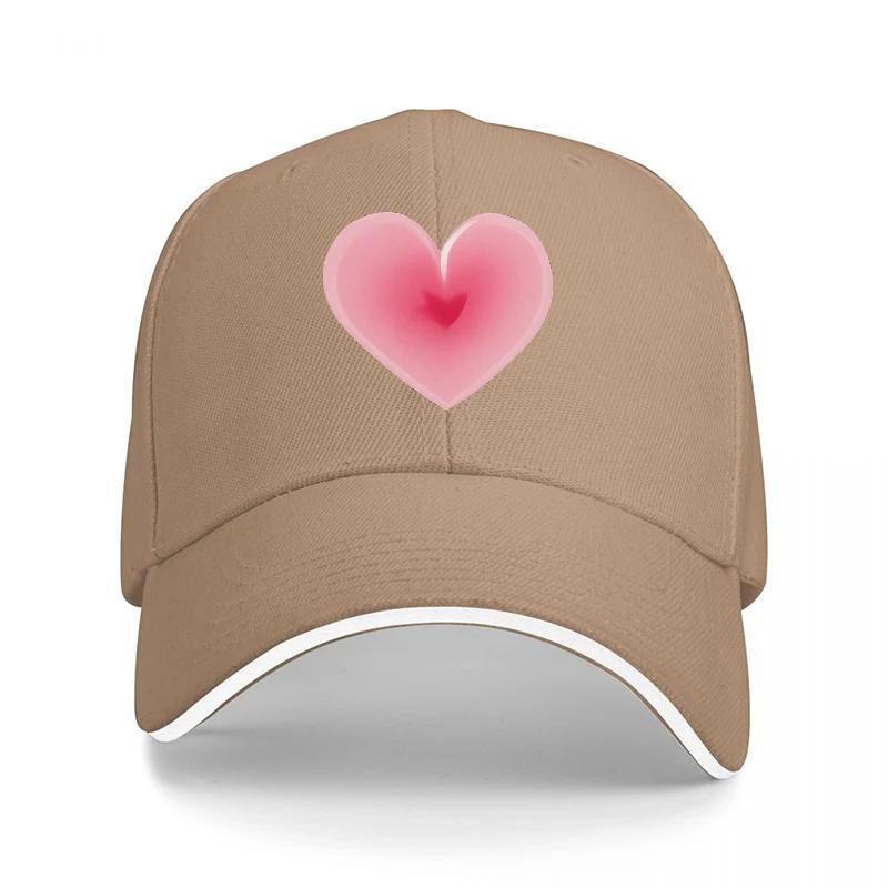 Pink Heart Design Black Baseball Cap Fashion Statement Accessory for Casual Wear and Everyday Style