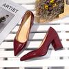 Women Wedding Shoes Lady PU Leather Pointed Single Shoe