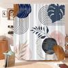 1pc Minimalist Style Art Leaves Shower Curtain,Bathroom Partition Curtain,Printed Polyester Fabric Bath Curtain,Home Curtain