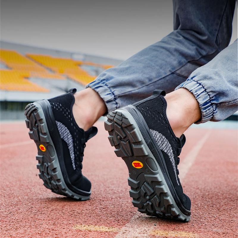 Oulylan Male Light Steel Toe Safety Footwear Summer Anti-Smash Durable Labor Shoes Comfort Breathable Work Protection Sneakers