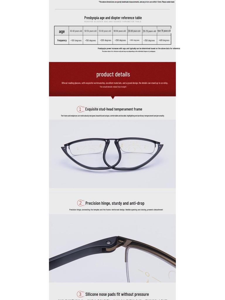 Smart Multifocal Bifocal Glasses: High-Definition, Anti-Blue Light for Men and Women