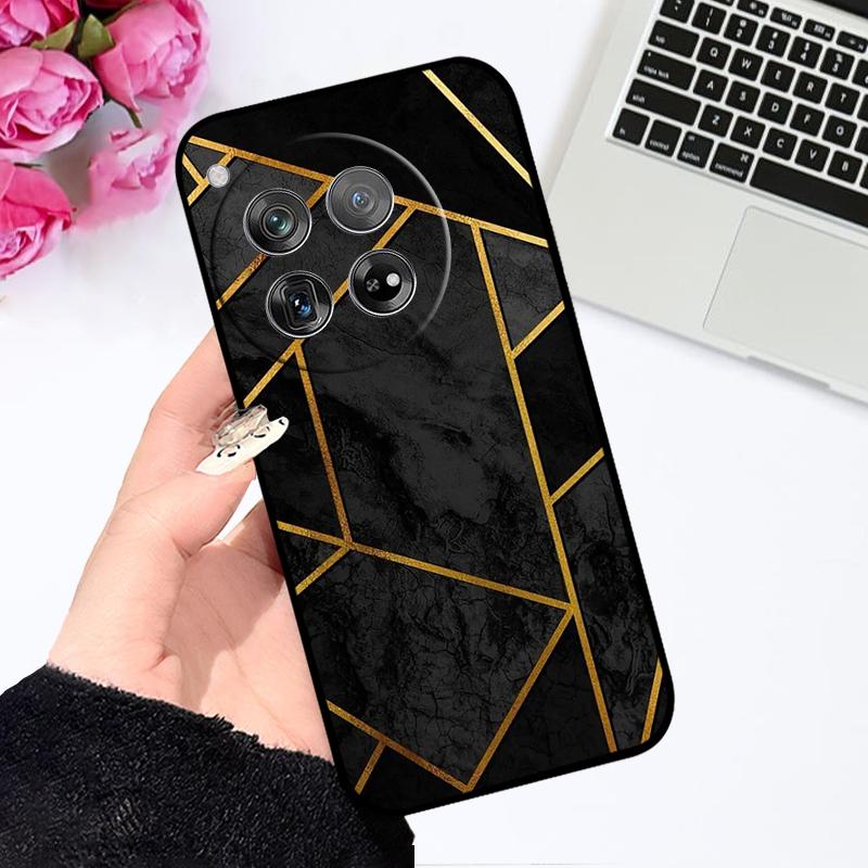 Чехол для OnePlus 12 Fundas 1+ 12 CPH2573 Цветочный узор ТПУ Силиконовый чехол для телефона Для One Plus 12R Capa CPH2585 Ударопрочный бампер