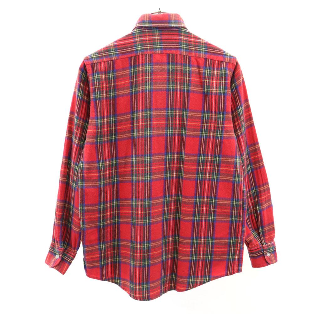 L.L.BEAN 80-е годы Outdoor Сделано в США Винтажная фланелевая рубашка с длинным рукавом на пуговицах в клетку Детская Б/У