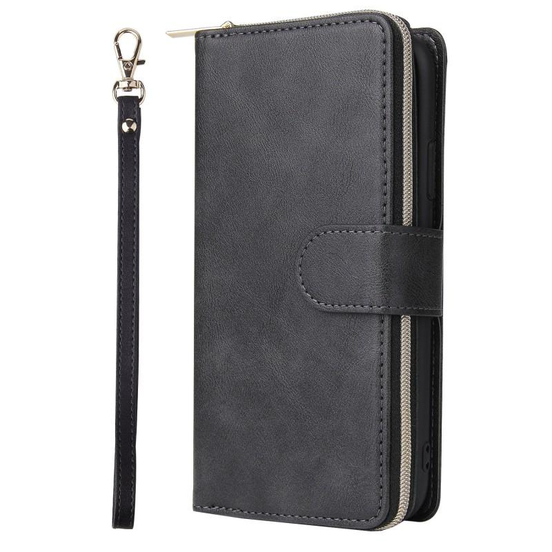 Slim PU Leather Phone Case With Card Slot Kickstand Lanyard IPhone 17E 17 Air 16 15 Pro Max Plus