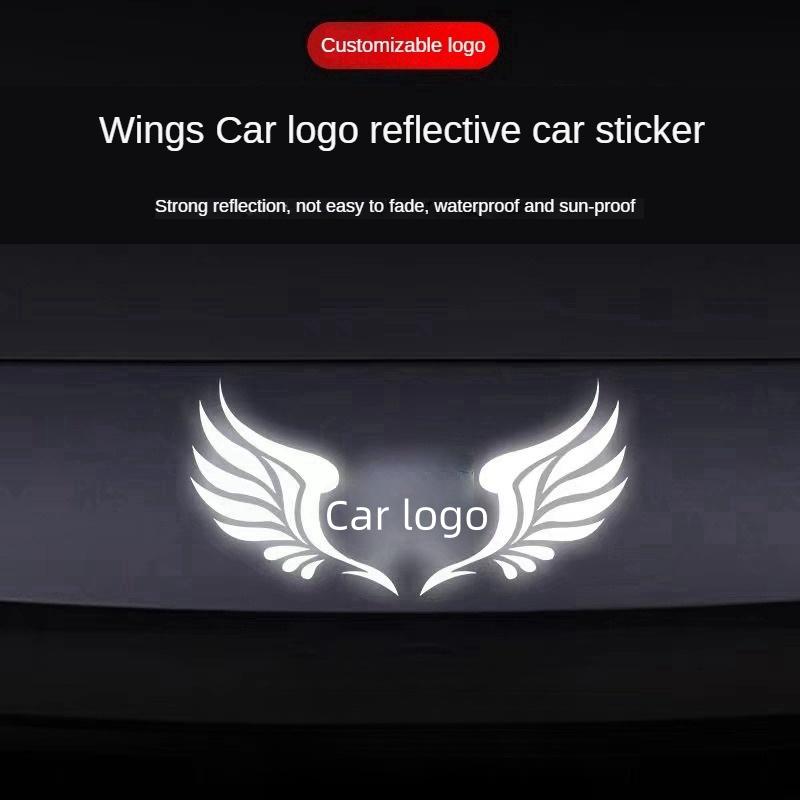 Автомобильная наклейка, крылья автомобиля, логотип автомобиля, светоотражающая наклейка на автомобиль, заднее лобовое стекло, задняя крышка, наклейка с царапинами, автозапчасти