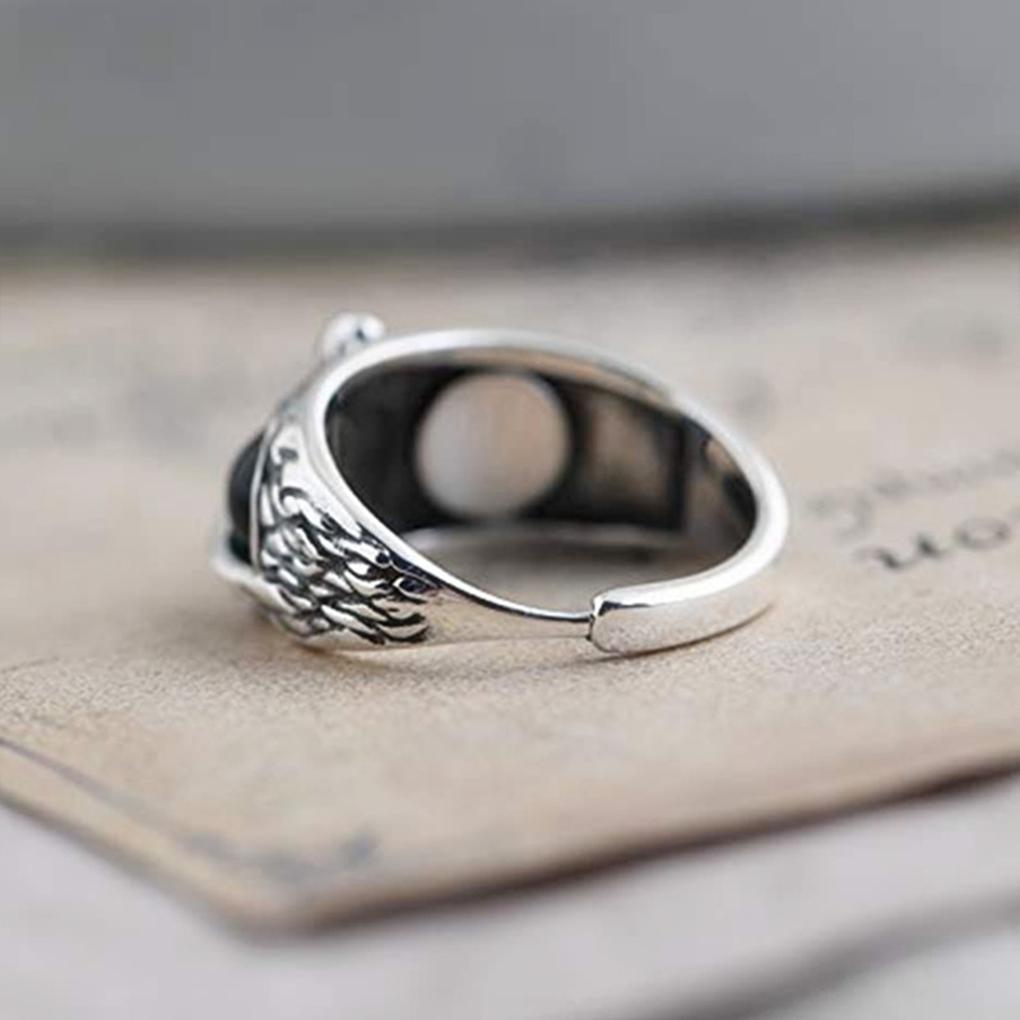 Кольцо Сова с глазом из нержавеющей стали, из сплава, регулируемого размера, кольцо с глазом, для вечеринки, повседневное, с металлическим блеском