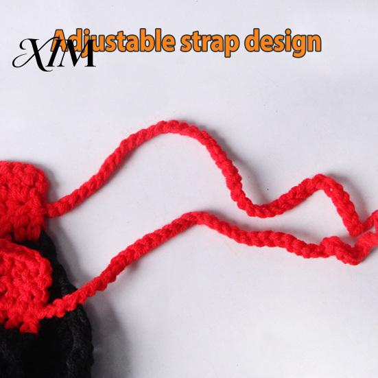 Funny Bird Apparel for Parrots Halloween Parrot Vampire Cape, Knitted Cosplay Cape with Red Accessories Collar, Crochet Cloak Holiday Party