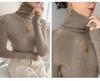 Women's Slimming Seamless High Neck Cashmere Sweater - 35% Cashmere, Perfect for Autumn/Winter