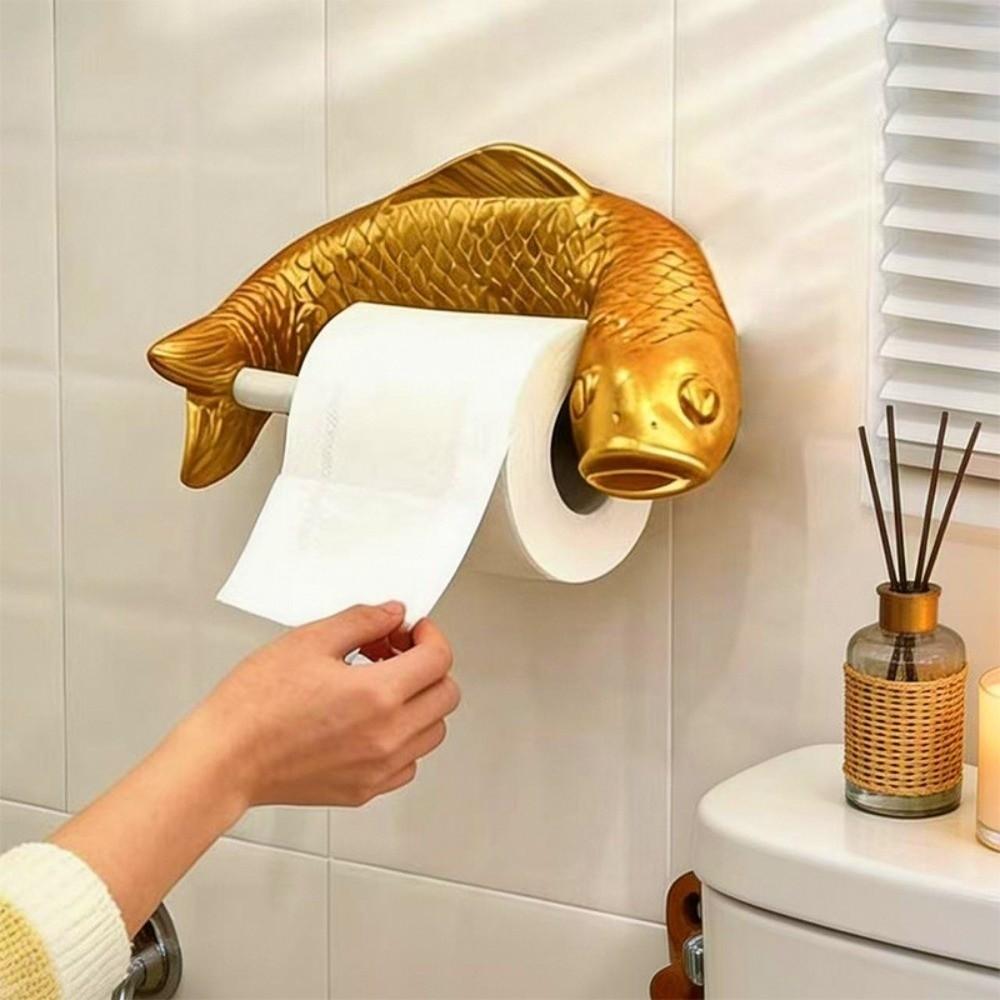 Waterproof Plastic Toilet Paper Roll Holder Golden Carp Toilet Paper Rack Kitchen