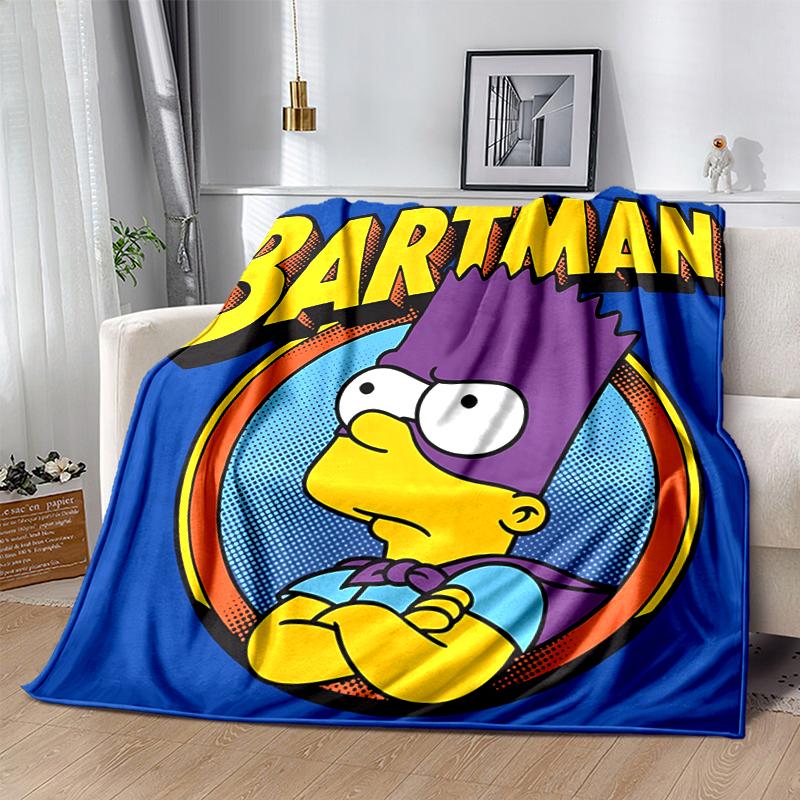 1Pc Superhero Bart Simpson Blanket Soft And Comfortable Casual Warm Camping Travel Christmas Halloween Gift M921835