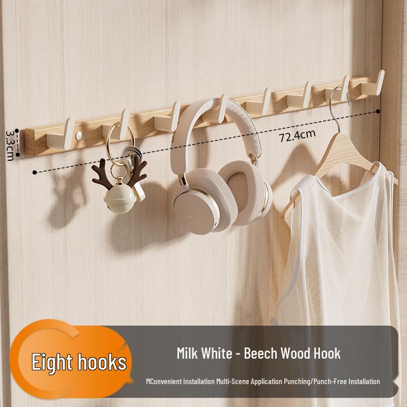 Настенная вешалка для одежды и шляп Off-White, грецкий орех, без сверления
