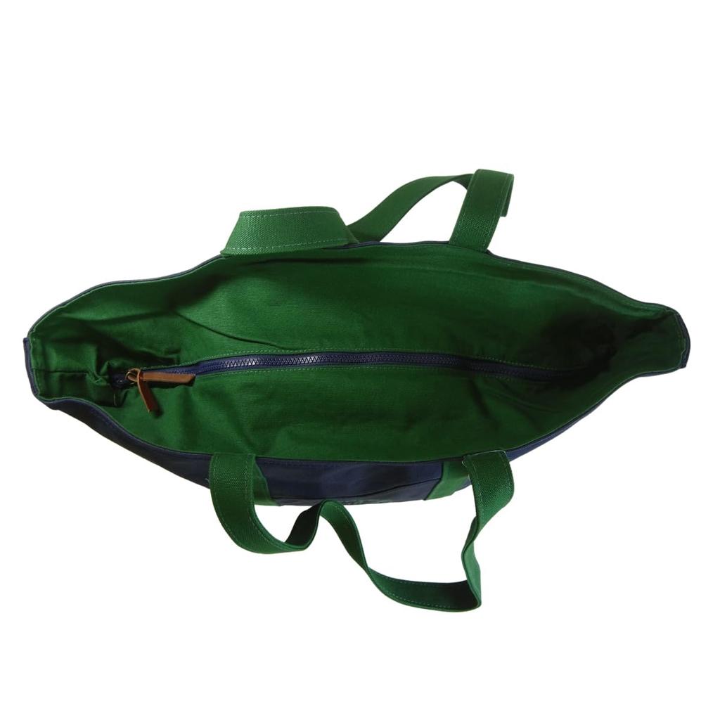 RALPH Ralph Сумка-тоут через плечо Хлопковый холст Темно-синий x Зеленый [POLO LAUREN] [Polo Lauren] Мужская [Б/у]