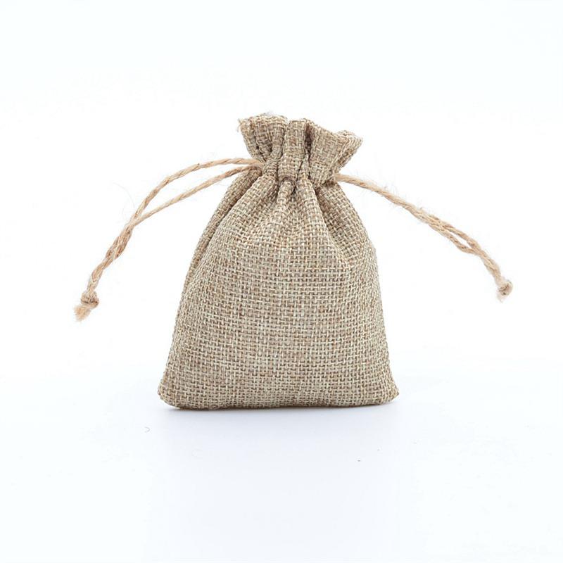 Сумка на шнурке, подарочные пакеты для конфет, натуральная льняная мешковина, подарочная упаковка, сумка для вечеринки, джутовые подарочные пакеты с ручками