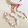 Милые цепочки для телефона с бантом и бусинами, очаровательные девчачьи сердечки, банты, бисерные шнурки, цепочка на руку, милые подвесные украшения, брелок для ключей, аксессуары для сумок