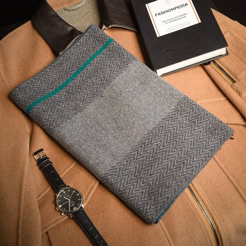 Scarf Men's Winter Versatile Simple Wool Men's Plaid Couple Light Student Scarf