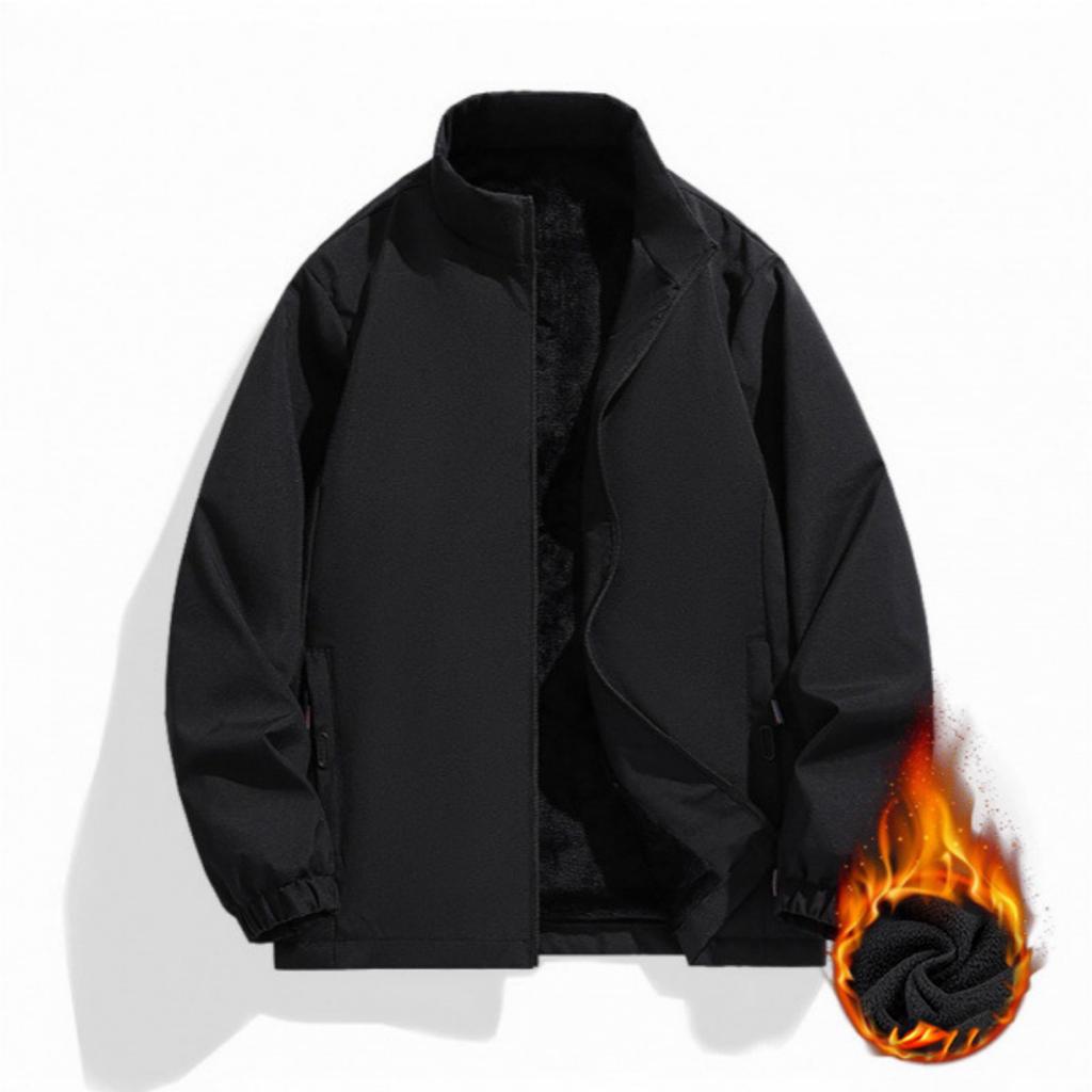 Мужская повседневная однотонная куртка с длинными рукавами, ветрозащитная, водонепроницаемая и снегозащитная, мужское водонепроницаемое пальто с толстой теплой подкладкой из флиса