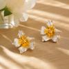 Retro Irregular Stud Earrings High-End Finish Enamel Flower Petal Earrings  Vacation Travel