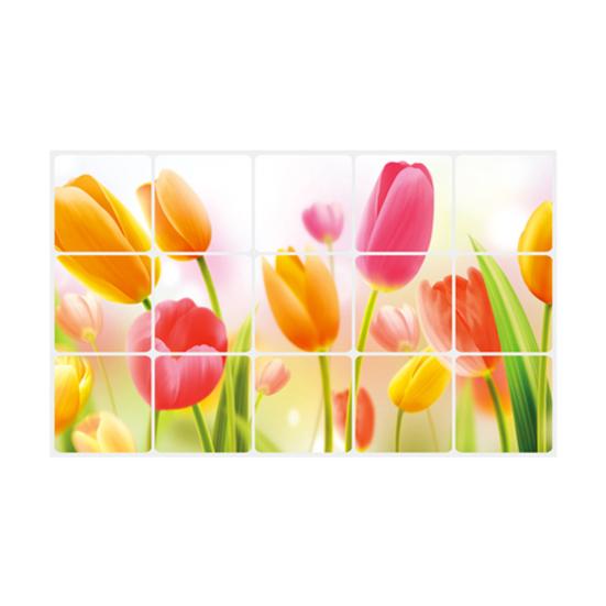 Oil-proof Kitchen Wall Sticker Rose Tulip Flower Dolphin Dandelion Self-adhesive Waterproof Heat Resistant Bathroom Kitchen Wall Art Decal Decoration
