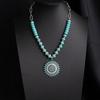 Boho Turquoise Layered Necklace, Ethnic Tassel Pendant Choker, Colorful Vintage Statement Jewelry, Sweater Chain