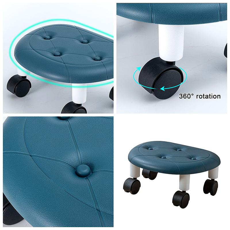 Low Rolling Stool Household Pulley Chair Footstool 360 Degree Rotating Stool Seat With Wheels Children Shoe Changing Stool